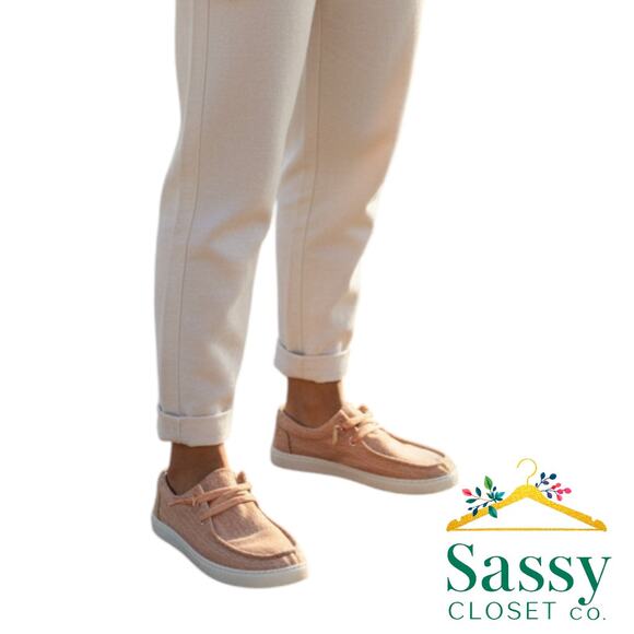 HEY DUDE Wendy Sparkle Loafers – Blush Tan Slip-On, Sz 9, EUC - Picture 1 of 9